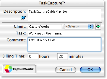 TaskCapture - Personal Timekeeping Solution